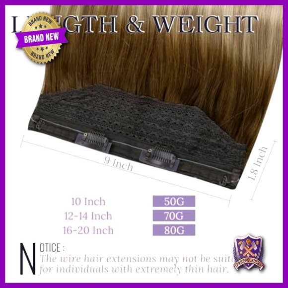 14 Inch Real Human Hair Extensions Clip In Invisible Wire 70g main image 2